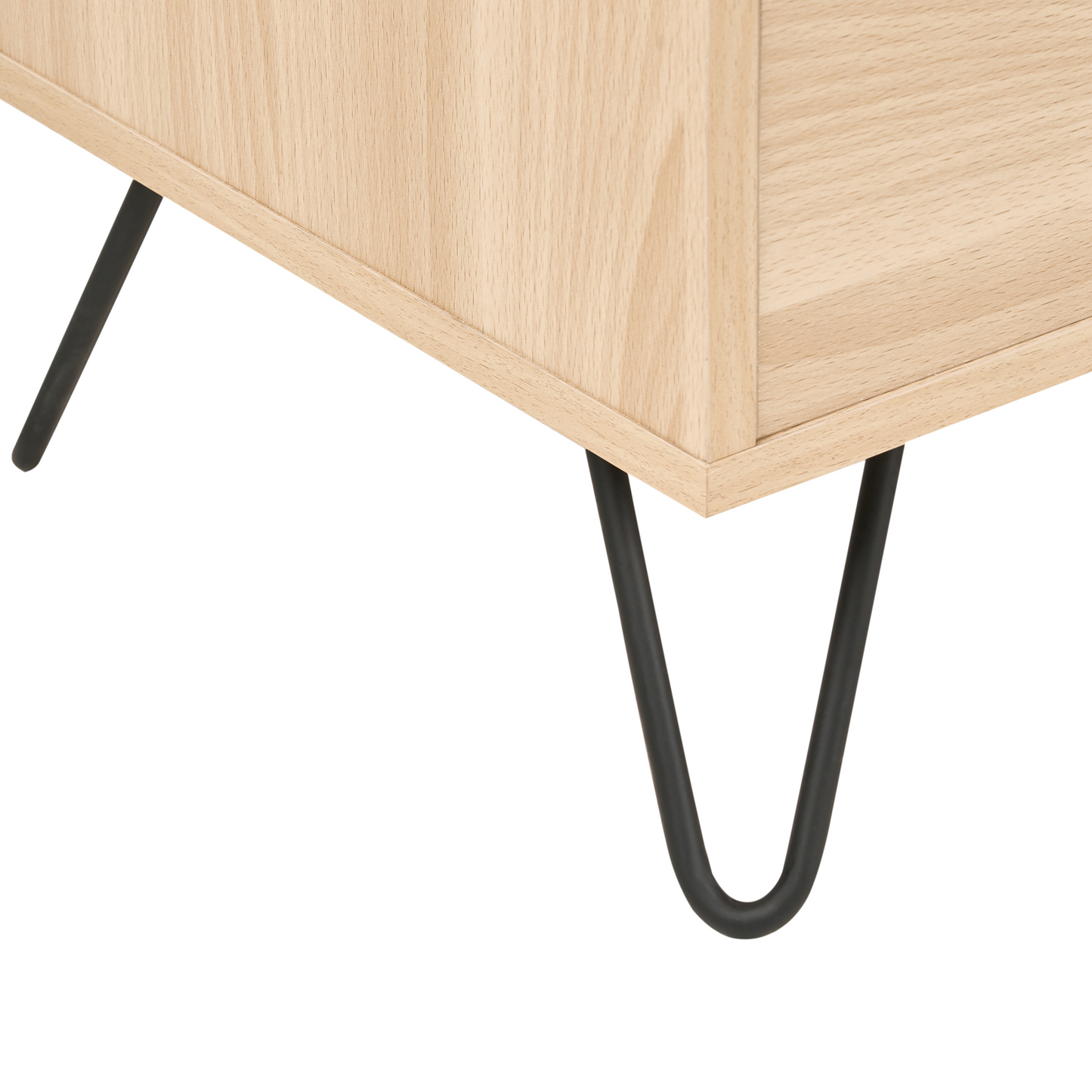 TV Stand Light Brown Particle Board 150cm Three Shelves Minimalist Living Room