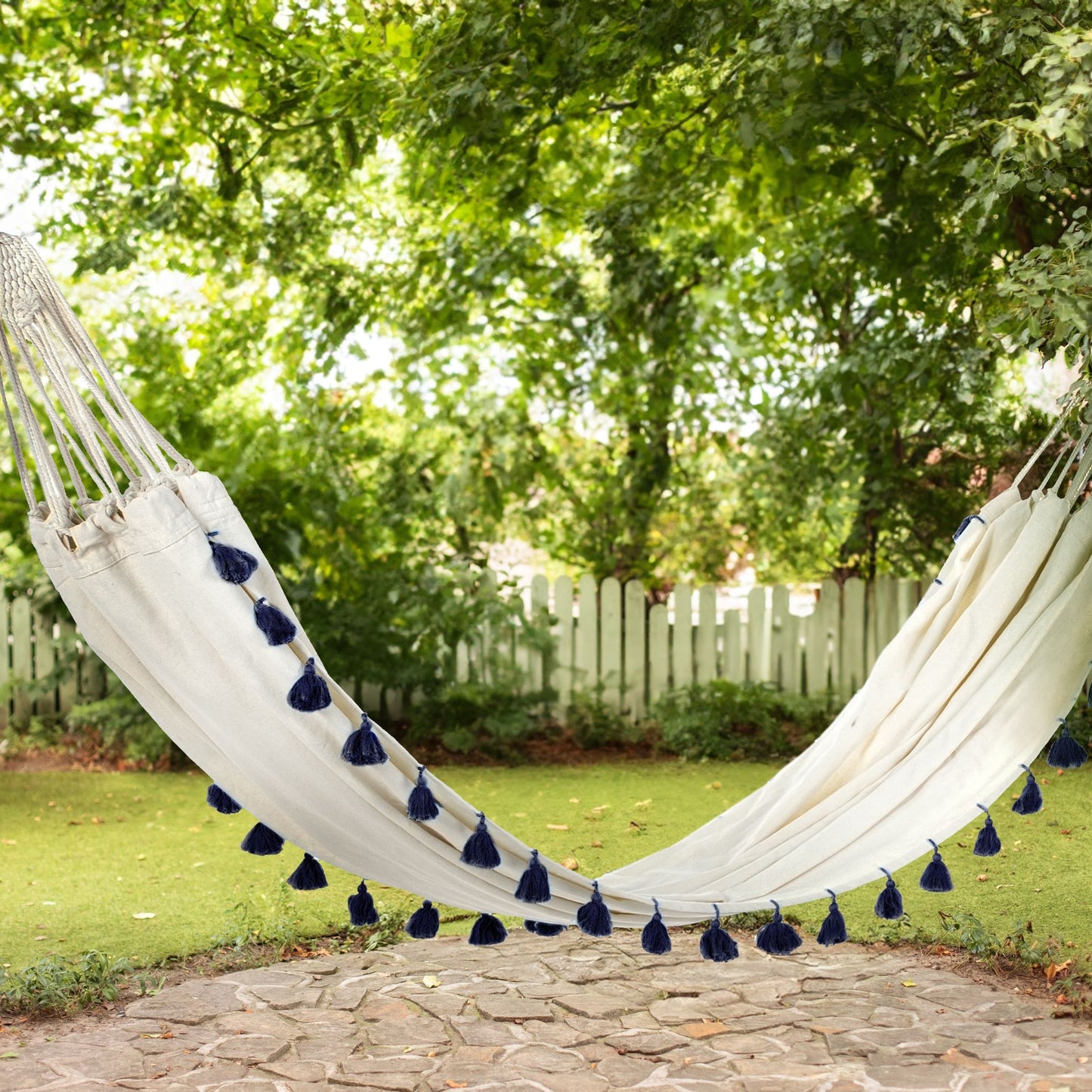 Hammock Beige With Dark Blue Cotton Seat