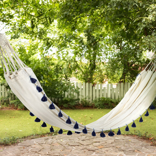 Hammock Beige With Dark Blue Cotton Seat
