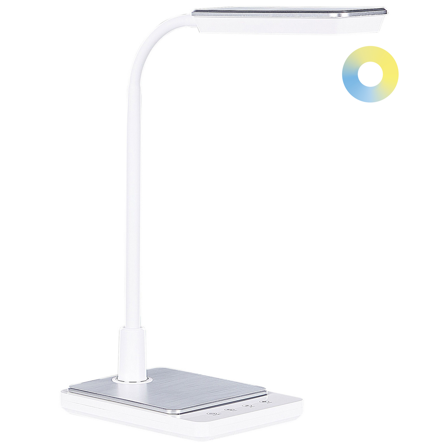 LED Desk Lamp White With Adjustable Arm Dimmer And Color Temp