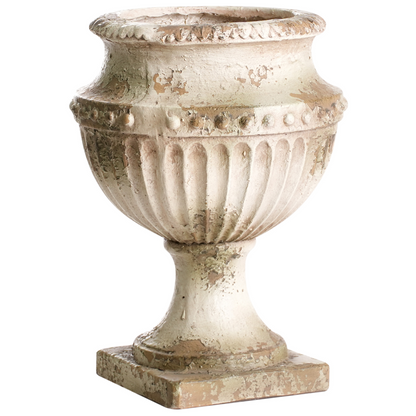Plant Pot Beige Distressed Vintage Style Antique Look Indoor Outdoor