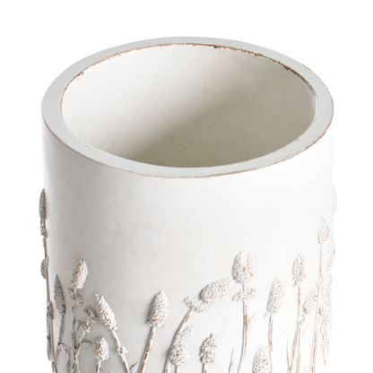 Heritage Distressed Vintage Plant Pot Off White With Wooden Legs
