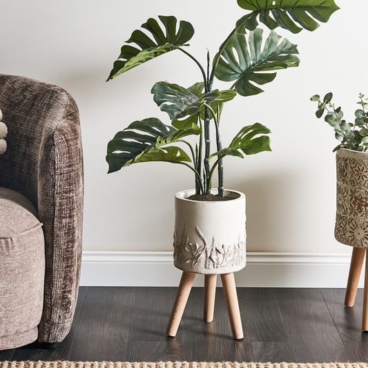 Pot Co Off White Distressed Vintage Plant Pot