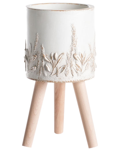 Pot Co Off White Distressed Vintage Plant Pot