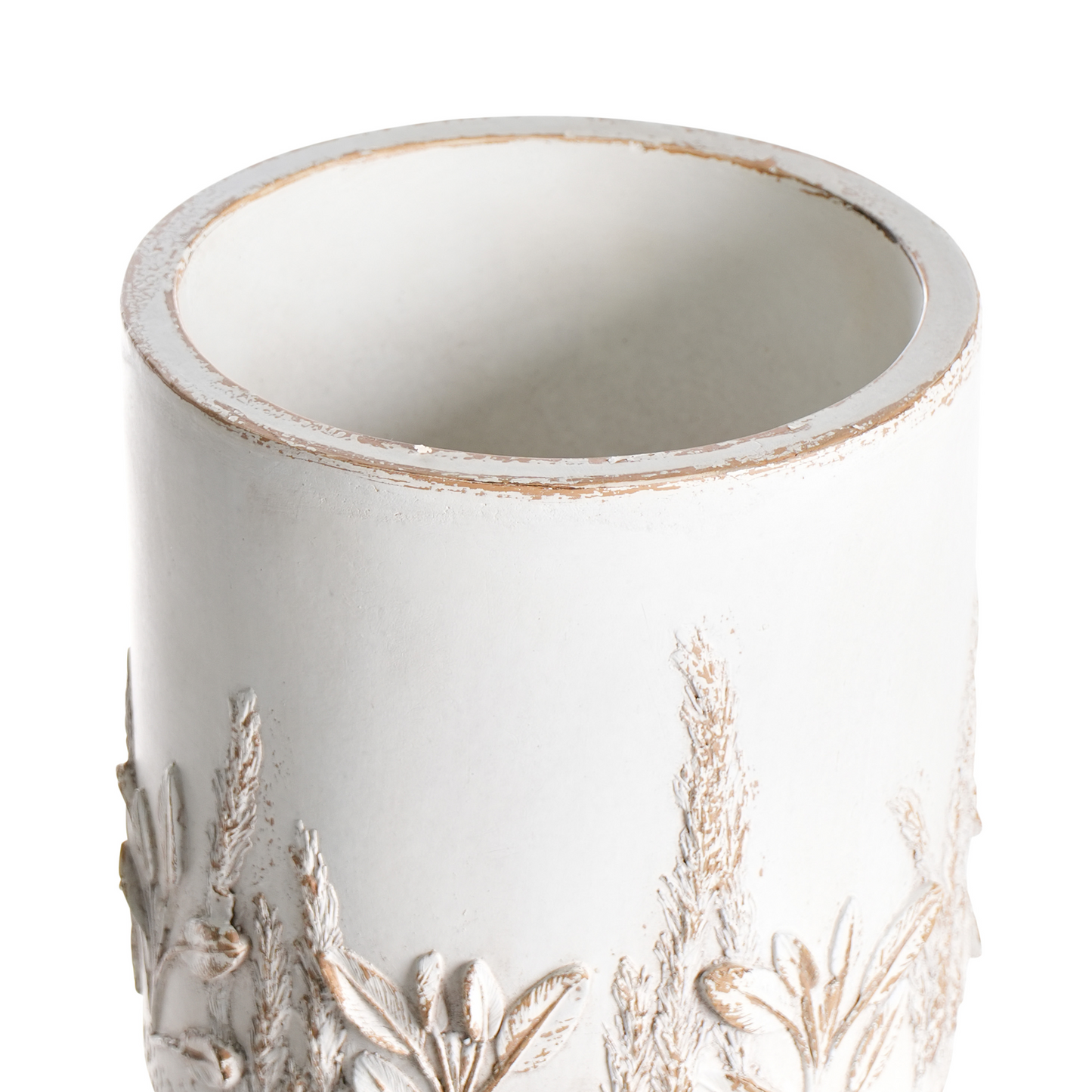 Pot Co Off White Distressed Vintage Plant Pot