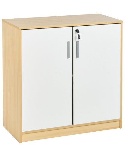 Storage Cabinet Light Brown 2 Door Locker With 2 Shelves