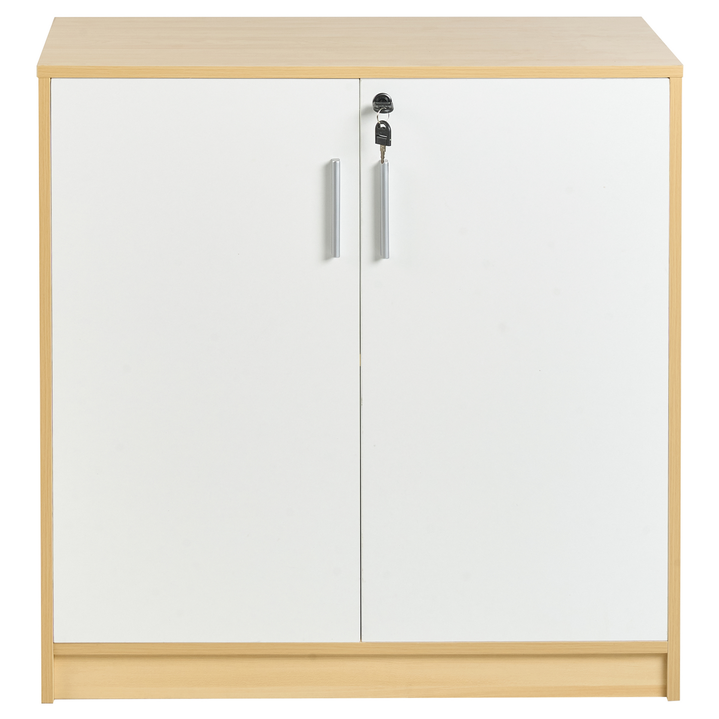 Storage Cabinet Light Brown 2 Door Locker With 2 Shelves