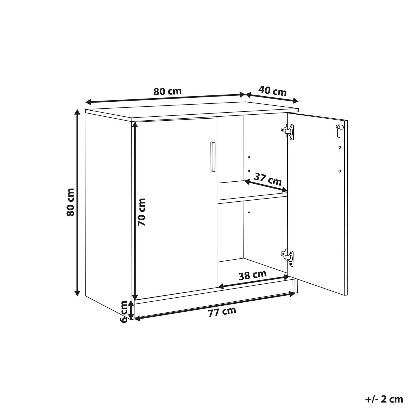 Storage Cabinet Light Brown 2 Door Locker With 2 Shelves