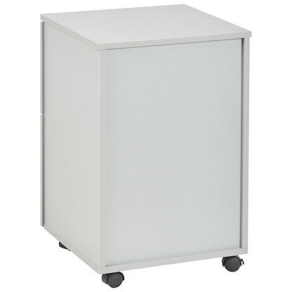 Office Storage Unit Light Grey Castors 2-Drawer Key-Locked