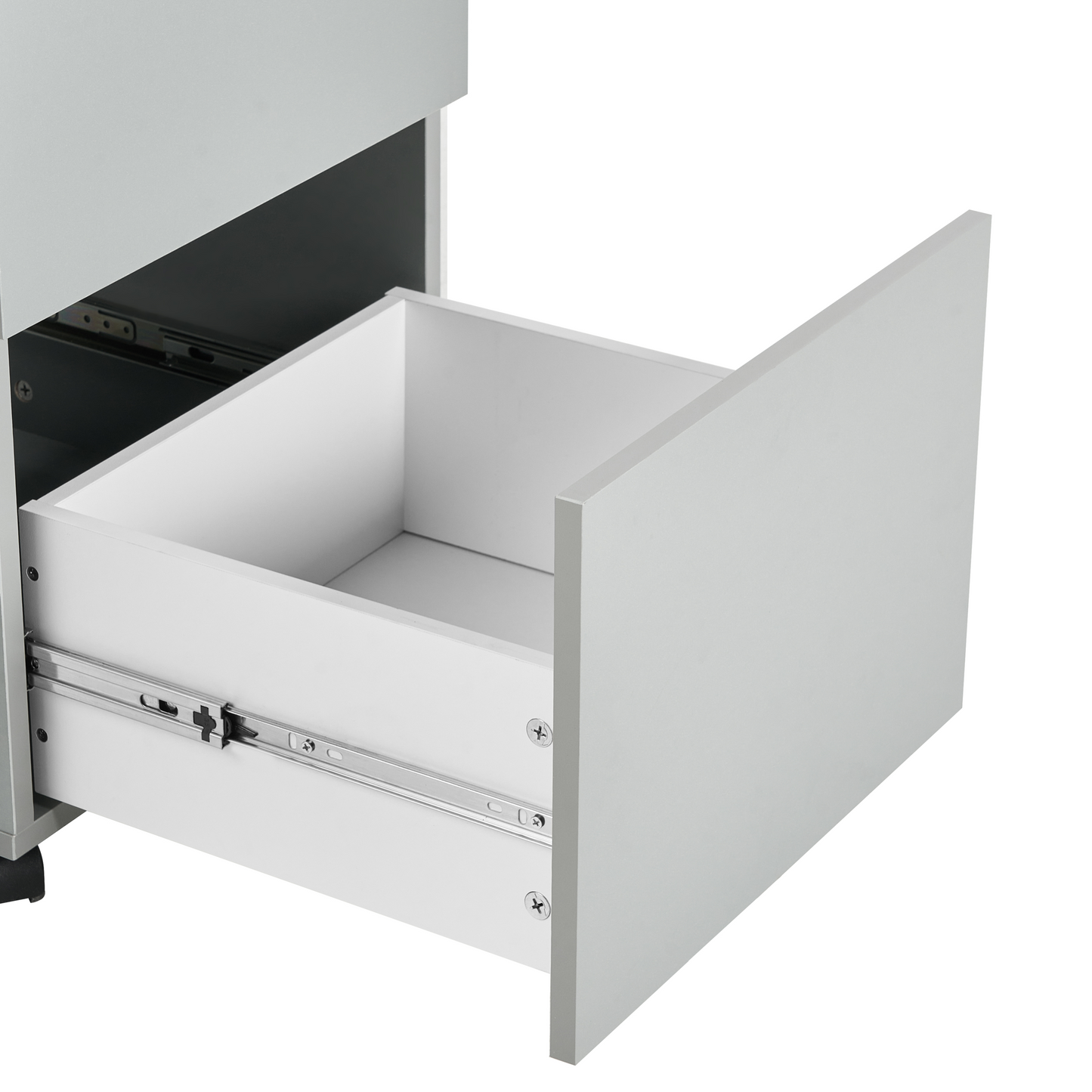 Office Storage Unit Light Grey Castors 2-Drawer Key-Locked