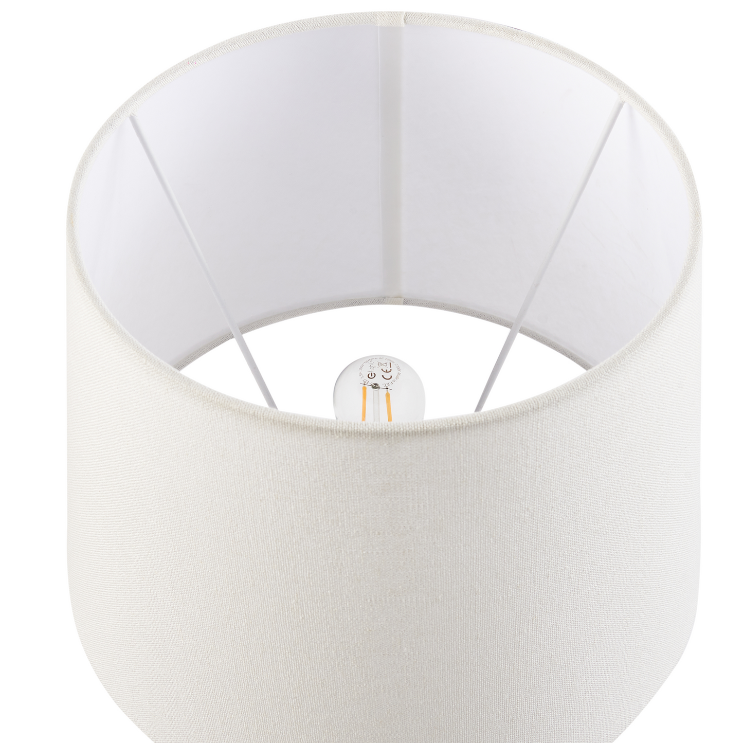 White Blue Porcelain Table Lamp With Floral Pattern