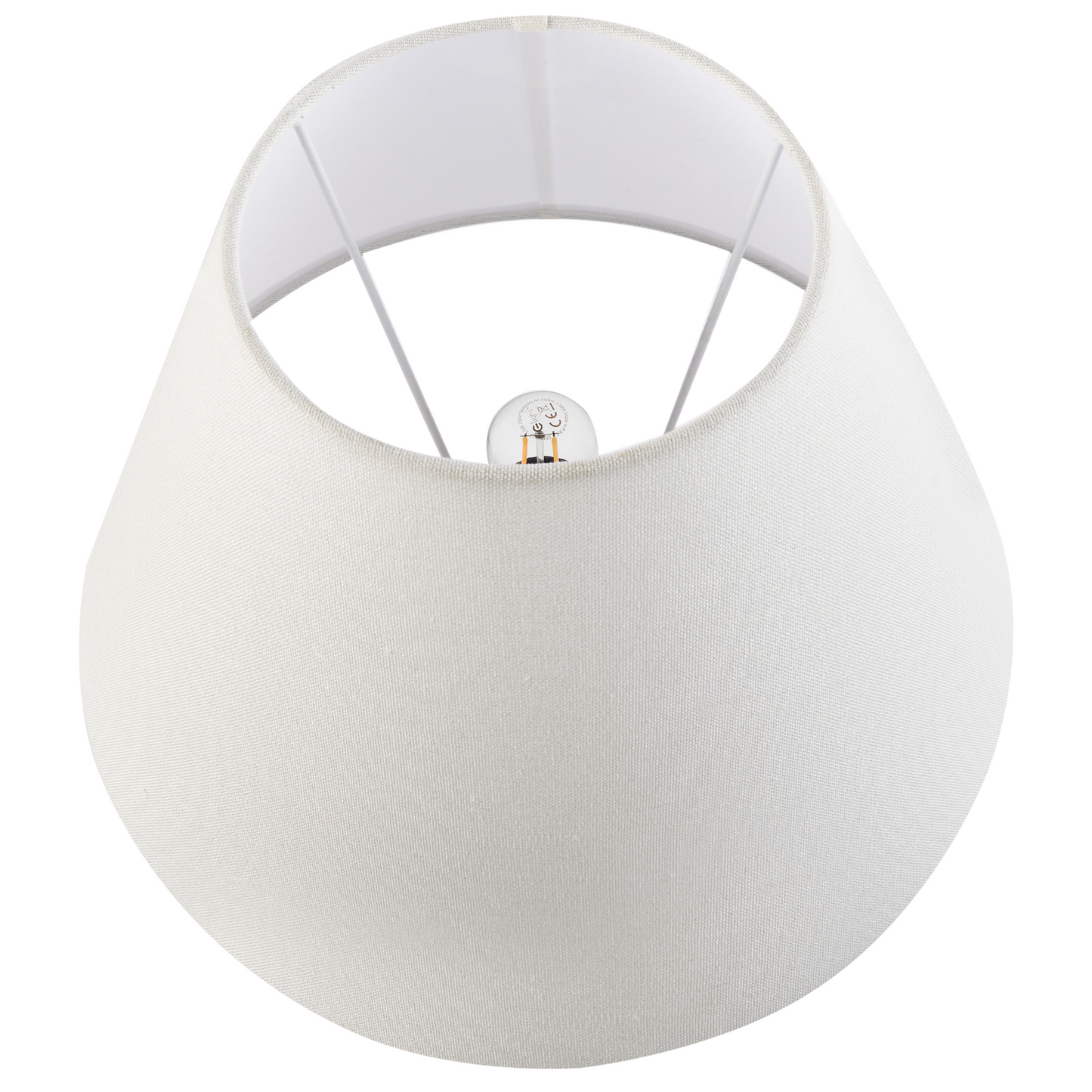 Table Lamp White Blue Porcelain Base Linen Shade Floral