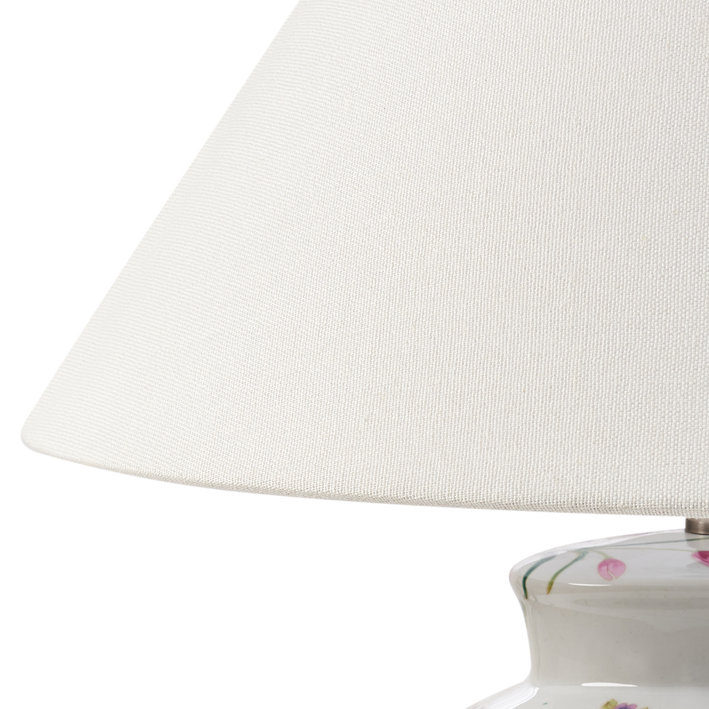 Home Floral Porcelain Base Table Lamp With Linen Shade