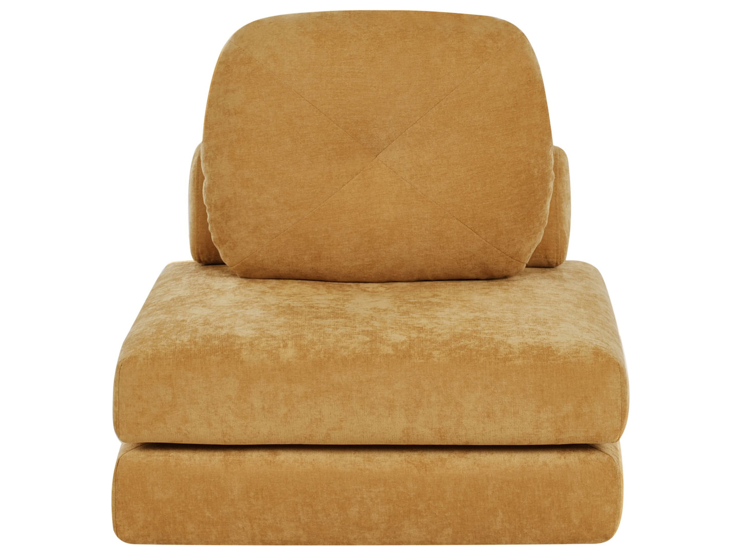 Sofa Pouffe Bed Mustard Chenille 1 Seater Convertible