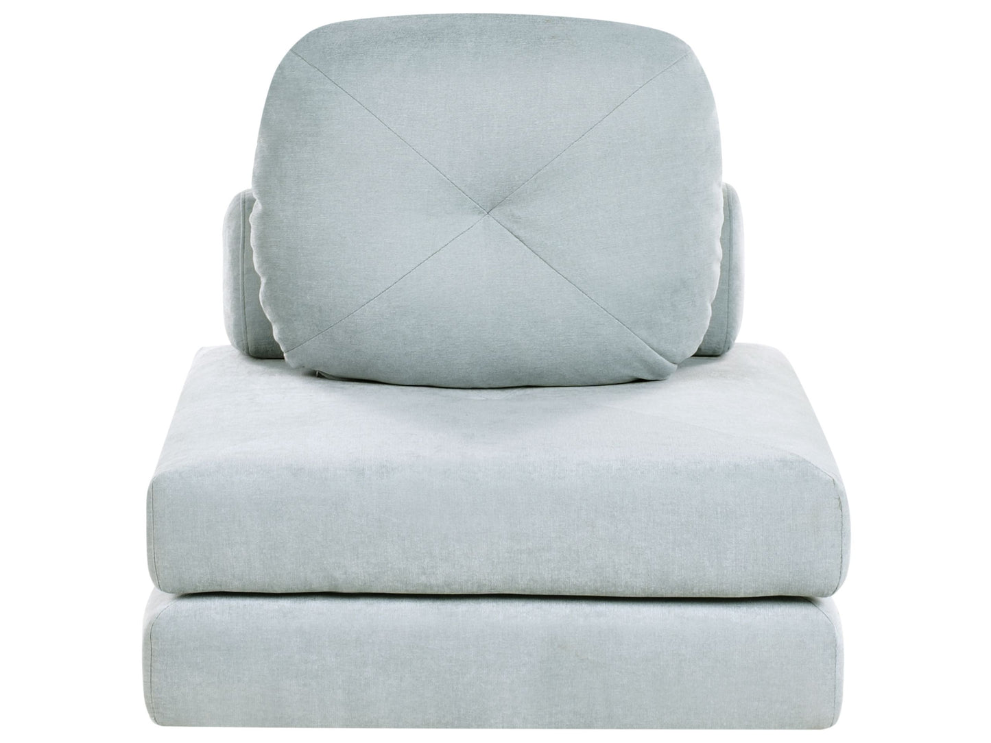 Sofa Pouffe Bed Light Blue Chenille Single Sleeper
