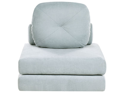 Sofa Pouffe Bed Light Blue Chenille Single Sleeper