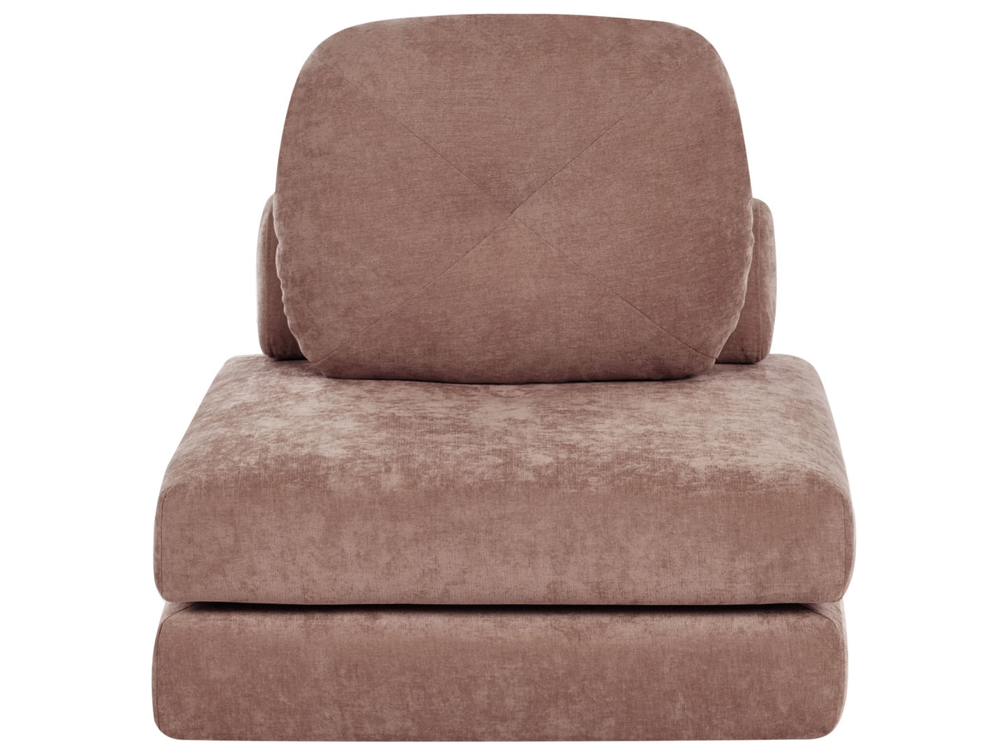 Sofa Pouffe Bed Brown Chenille Convertible 1 Seater