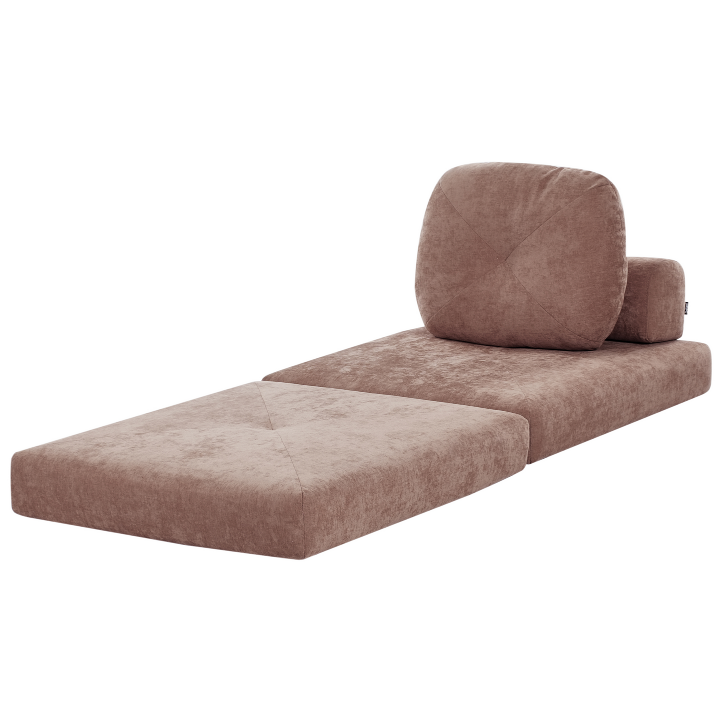 Sofa Pouffe Bed Brown Chenille Convertible 1 Seater