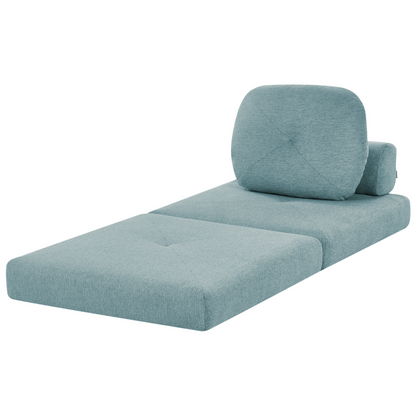 Sofa Pouffe Bed Mint Green Fabric Fold Out Single Sleeper