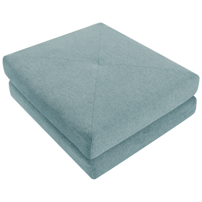 Sofa Pouffe Bed Mint Green Fabric Fold Out Single Sleeper