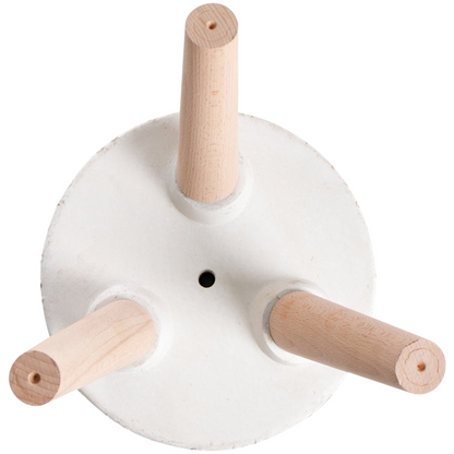 Off-White Distressed Vintage Plant Pot With Wooden Legs