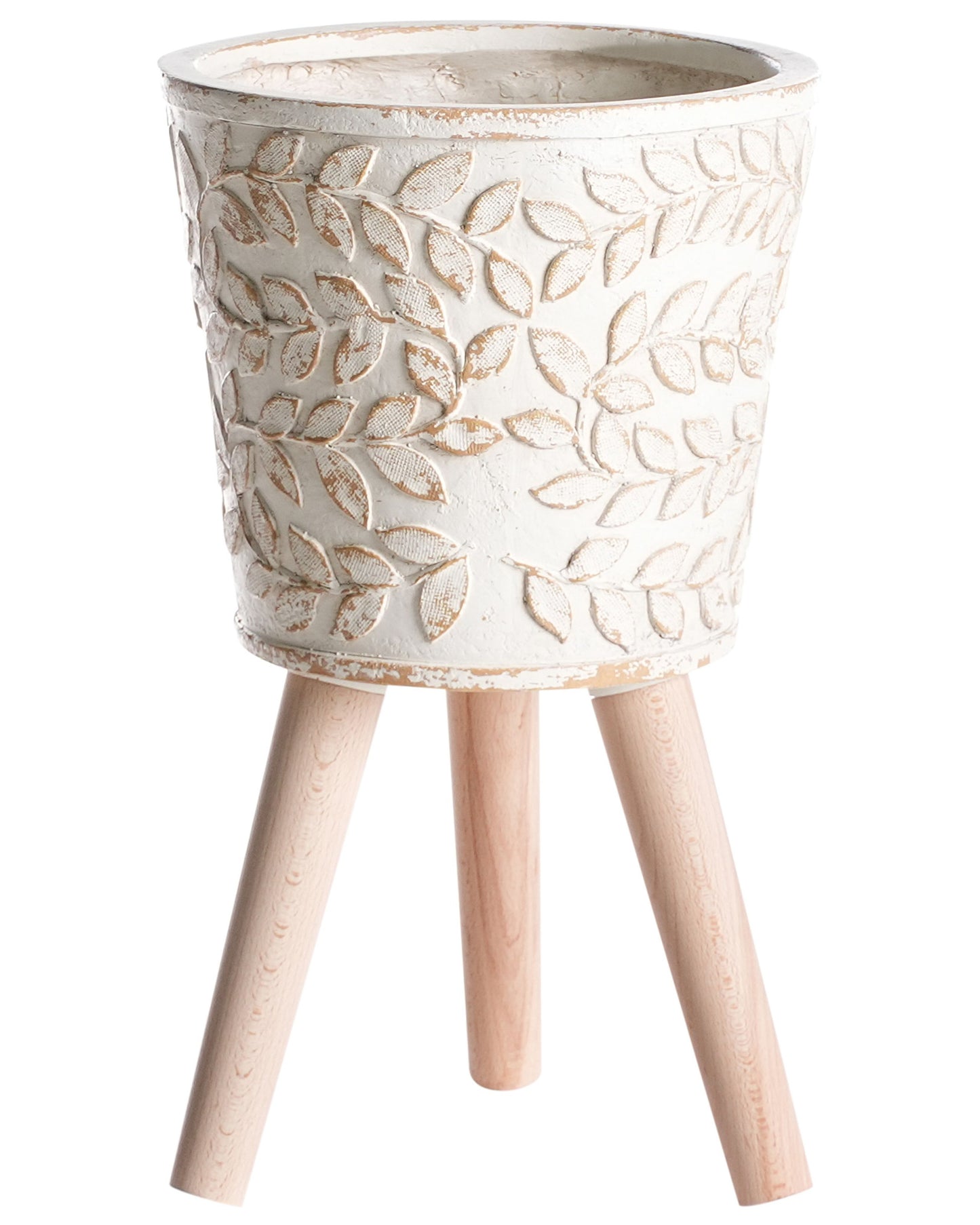 Arden Vintage Plant Pot Off White Distressed Indoor Outdoor