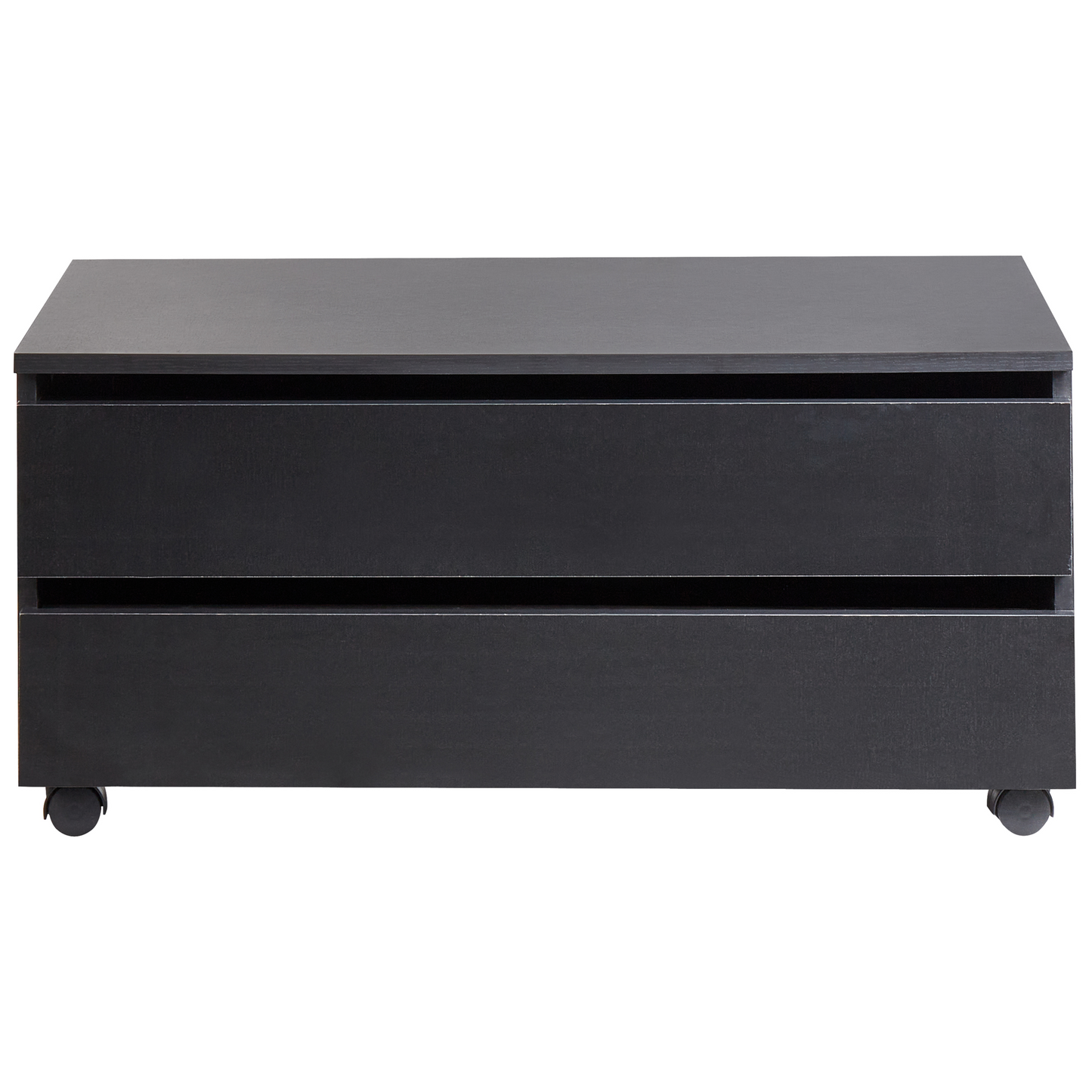 Black Bathroom Cabinet With Wheels And Two Drawers