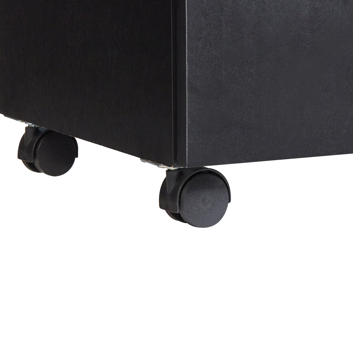 Black Bathroom Cabinet With Wheels And Two Drawers