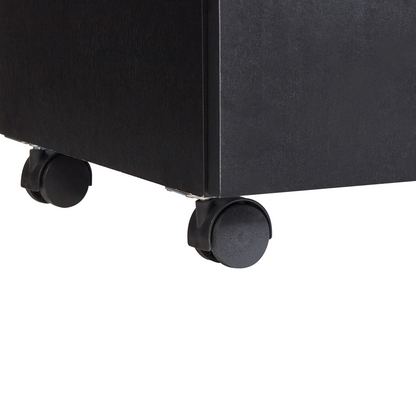 Black Bathroom Cabinet With Wheels And Two Drawers