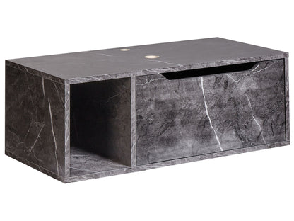 Black Marble Wall Mounted Bathroom Cabinet 80 x 40 Fluted Front