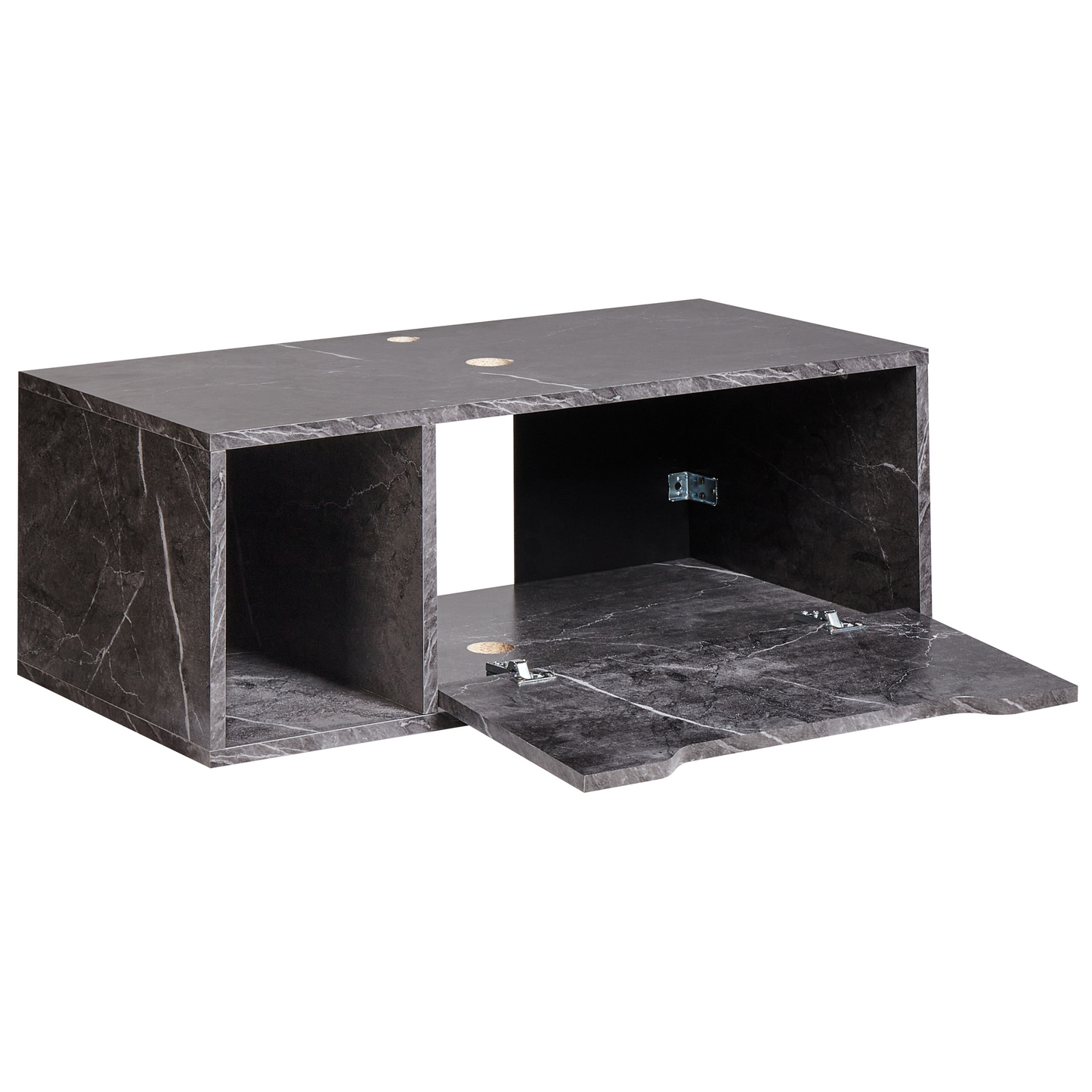 Black Marble Wall Mounted Bathroom Cabinet 80 x 40 Fluted Front