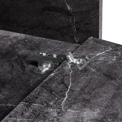 Black Marble Wall Mounted Bathroom Cabinet 80 x 40 Fluted Front