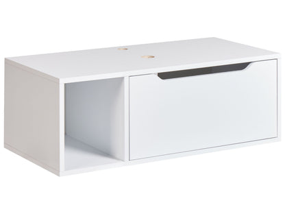 Wall Mounted Bathroom Cabinet White Marble MDP Body 80 x 40cm Fluted Front