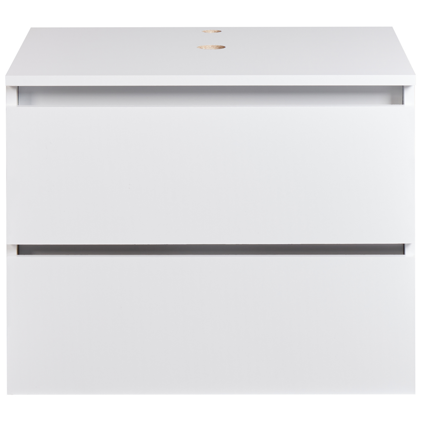 Wall Mounted Bath Cabinet 60 x 47 White Marble Fluted Front