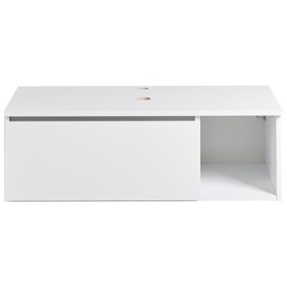Wall Mounted Bathroom Cabinet White 80 x 40 Fluted Front