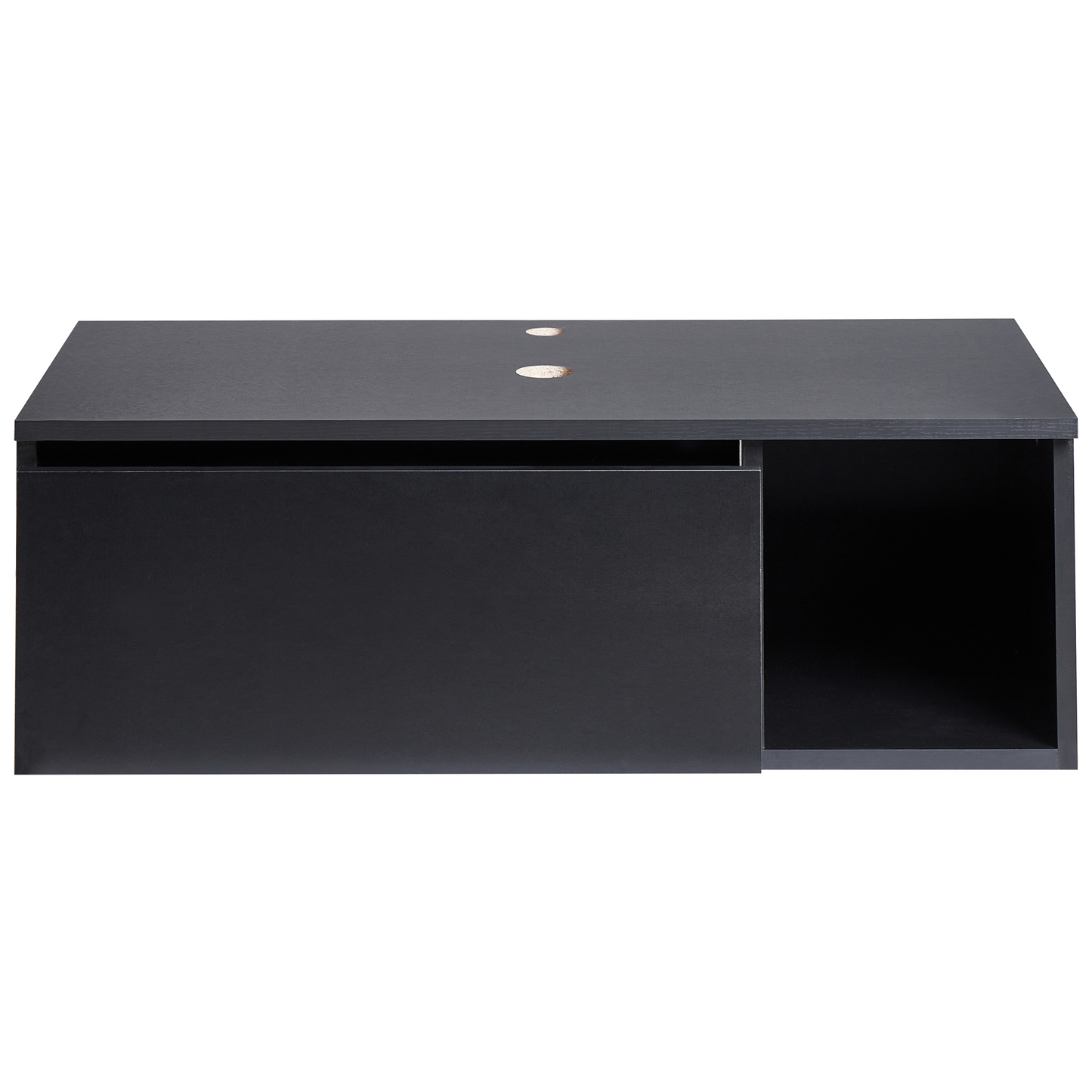 Wall Mounted Bathroom Cabinet Black 80 x 40 Fluted Front 2 Shelves