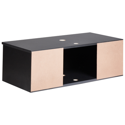 Wall Mounted Bathroom Cabinet Black 80 x 40 Fluted Front 2 Shelves