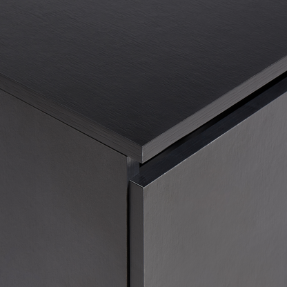 Wall Mounted Bathroom Cabinet Black 80 x 40 Fluted Front 2 Shelves