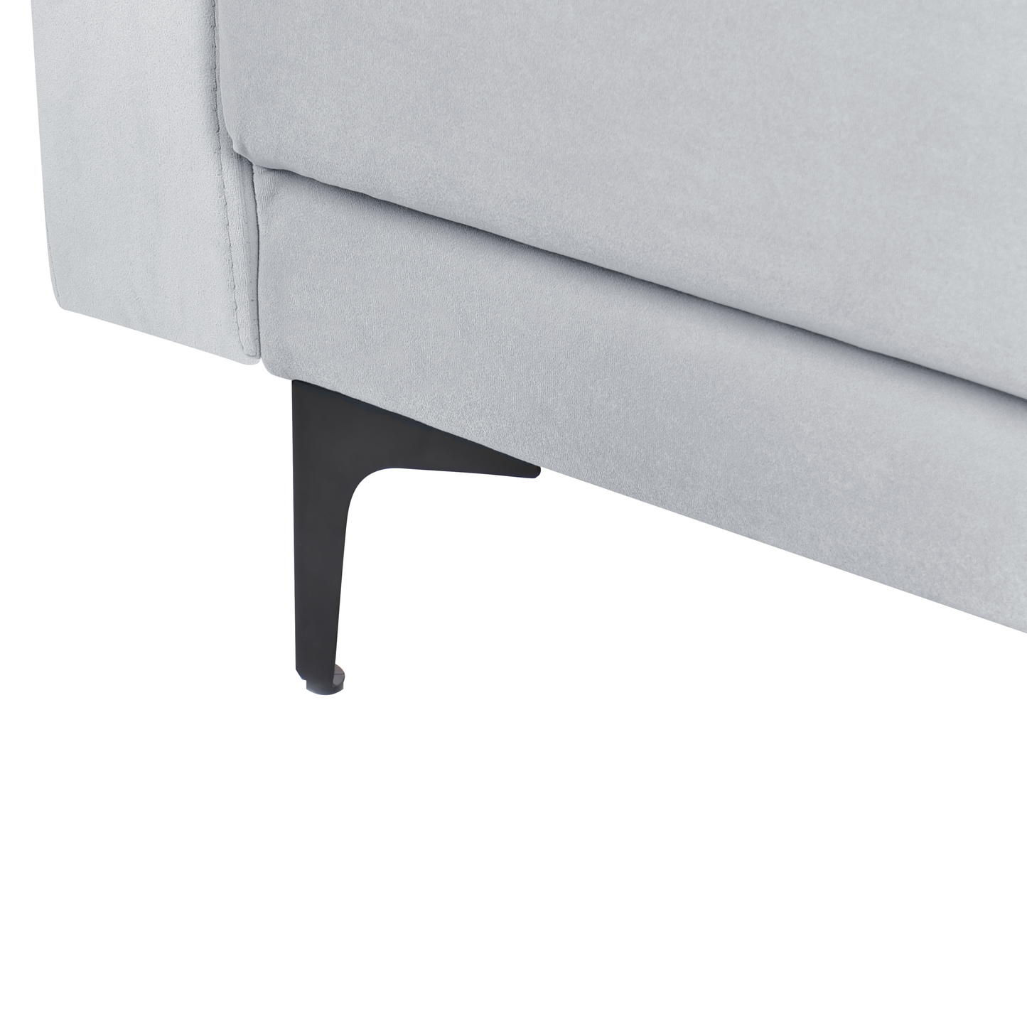 Sofa Bed Light Grey Velvet Tufted 3Seater Track Arm