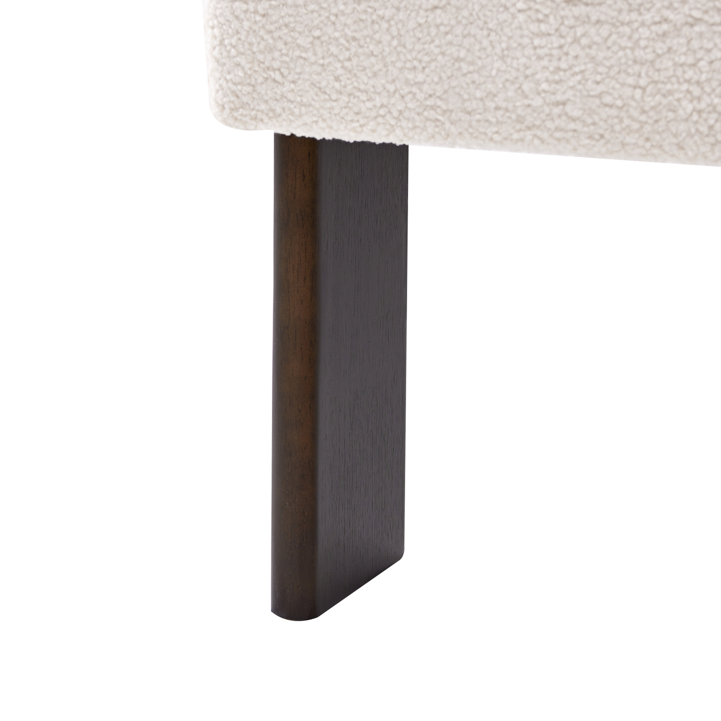 Armchair Boucle OffWhite Brown Retro Design Wooden Legs