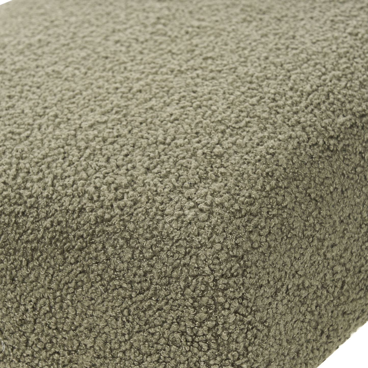 Boucle Bench Green and Brown Upholstered With Wooden Legs