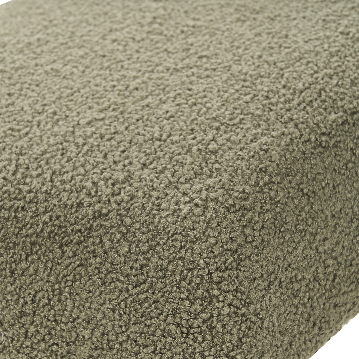 Boucle Bench Green And Light Brown Upholstered Wood Legs