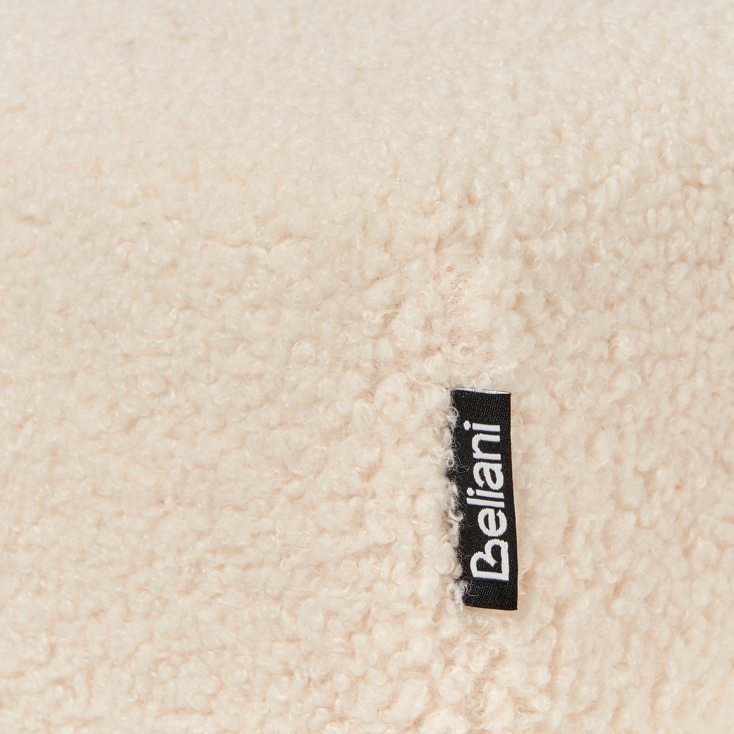 Boucle Bench Off White And Light Brown Wood Legs