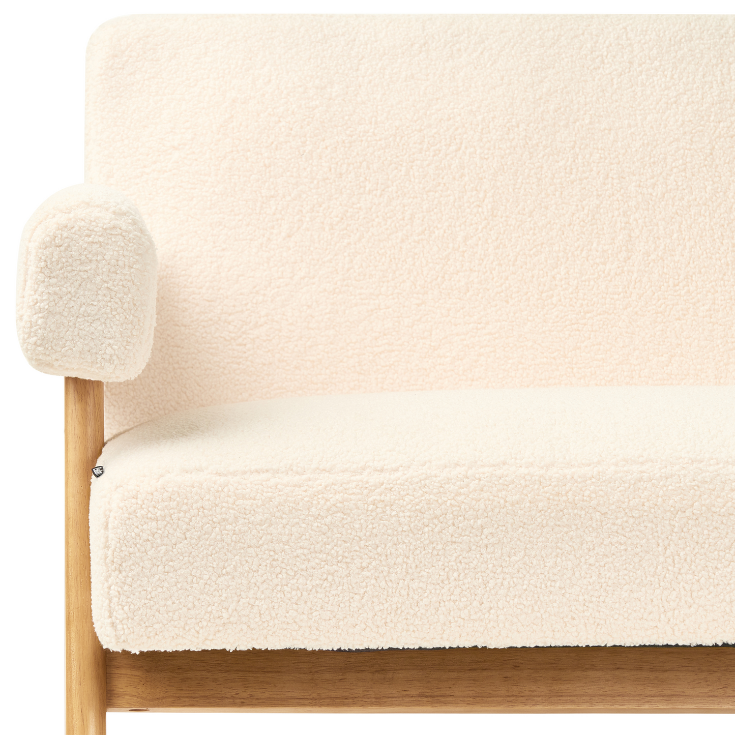 Sofa Set 2 Seater And Bench Off White And Light Brown Boucle