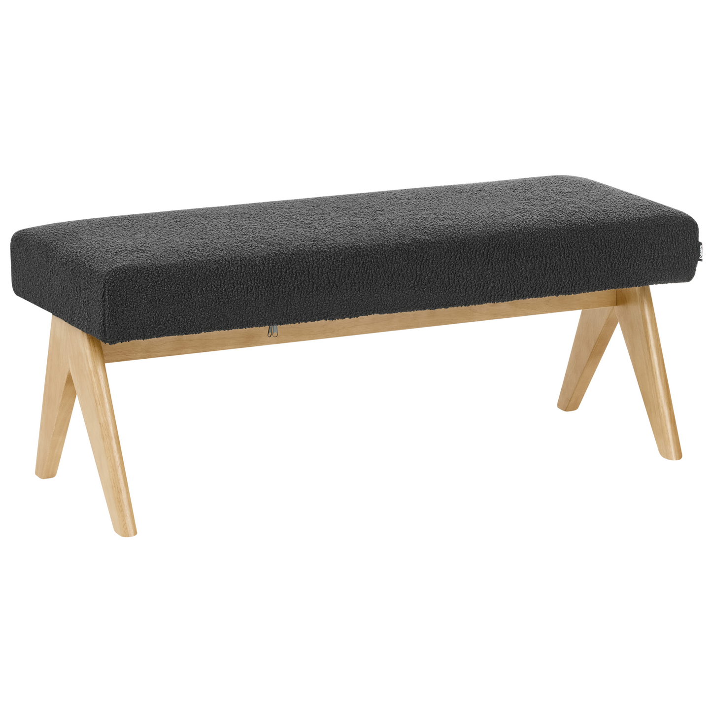Boucle Sofa Set 2 Seater With Bench Black And Light Brown