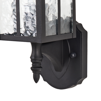 Matte Black Outdoor Wall Light Sconce Glass Iron Weather Resistant For Patio Garden