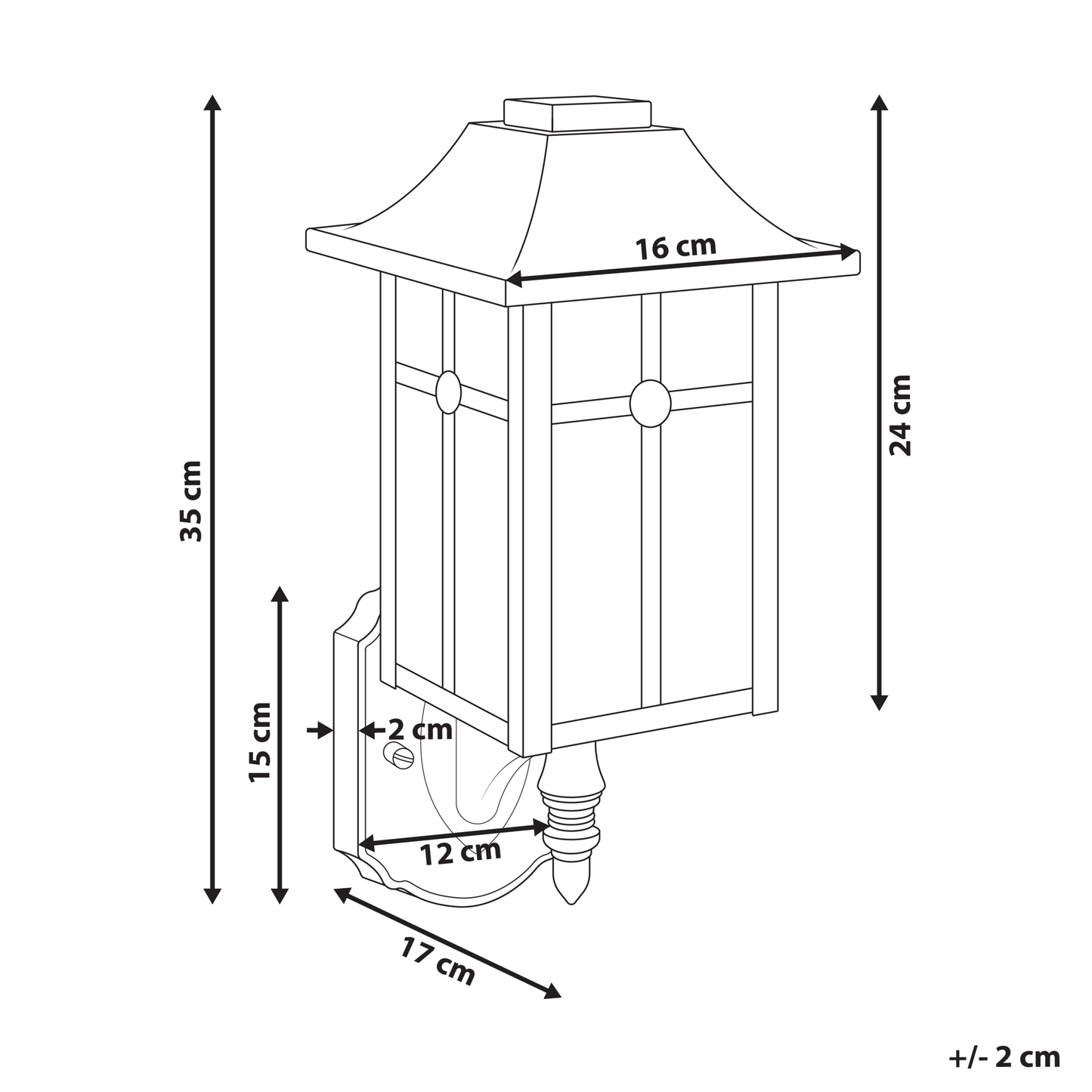 Matte Black Outdoor Wall Light Sconce Glass Iron Weather Resistant For Patio Garden