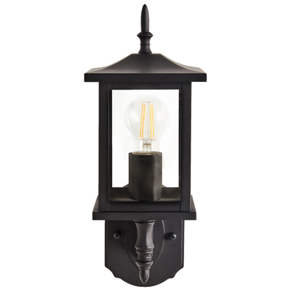 Outdoor Wall Light Lamp Black Sconce Matte Iron Glass Modern Patio Garden