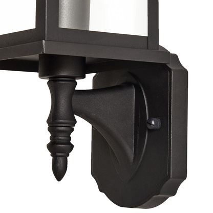 Outdoor Wall Light Lamp Black Sconce Matte Iron Glass Modern Patio Garden