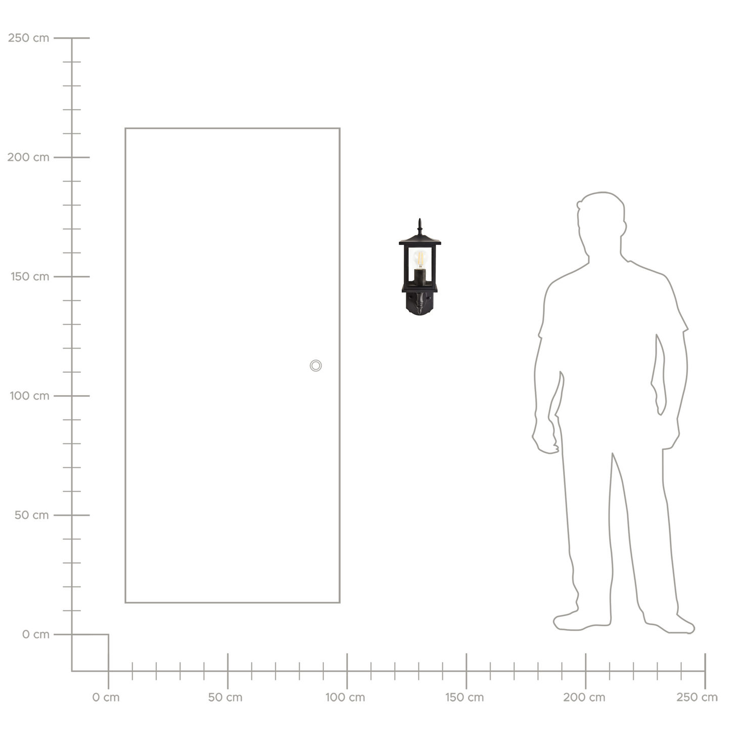 Outdoor Wall Light Lamp Black Sconce Matte Iron Glass Modern Patio Garden